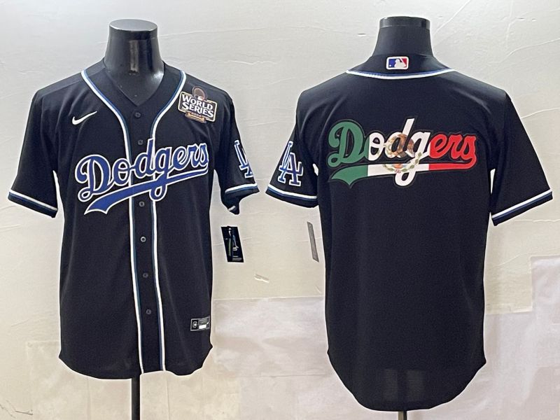 Men 2025 Los Angeles Dodgers Blank Black Three generations Fashion Nike MLB Jersey style 5